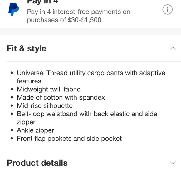 NWT - SZ 10 universal thread cargo pants - Picture 5 of 6